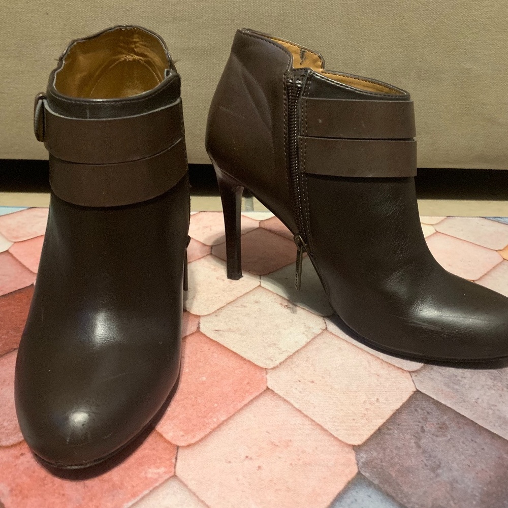 Nine West Women's Ankle Boots BROWN Size 7 1/2